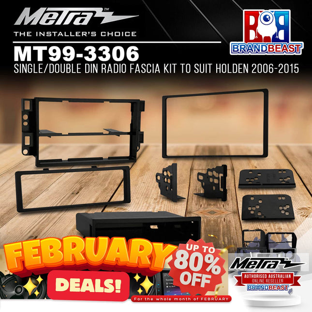 Metra MT99-3306 Single/Double DIN Radio Fascia Kit To Suit Holden 2006-2015