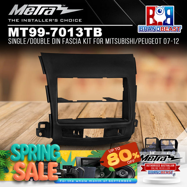 Metra MT99-7013TB Single/Double DIN Fascia Kit For Mitsubishi/Peugeot 07-12