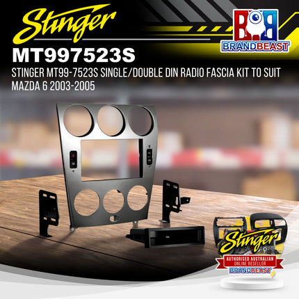 Stinger MT99-7523S Single/Double DIN Radio Fascia Kit to Suit Mazda 6 2003-2005