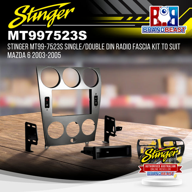 Stinger MT99-7523S Single/Double DIN Radio Fascia Kit to Suit Mazda 6 2003-2005