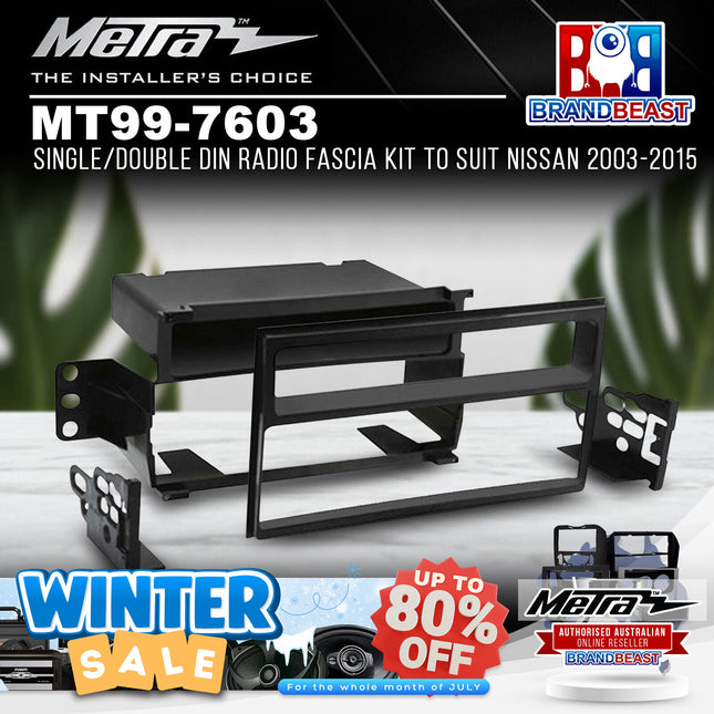 Metra MT99-7603 Single/Double DIN Radio Fascia Kit To Suit Nissan 2003-2015