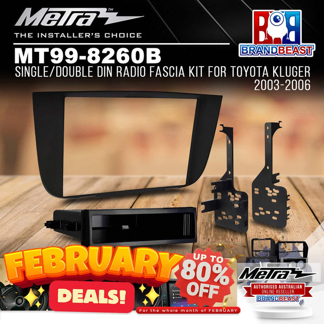 Metra MT998260B Single/Double DIN Radio Fascia Kit For Toyota Kluger 2003-2006