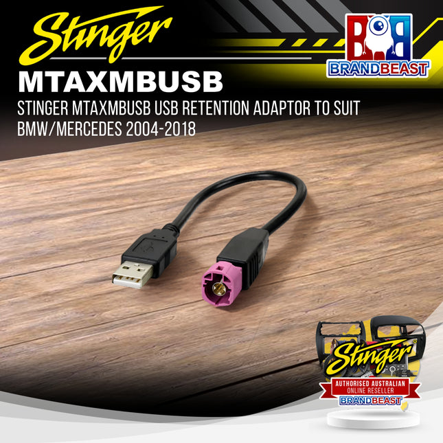 Stinger MTAXMBUSB USB Retention Adaptor For BMW/Mercedes 2004-2018