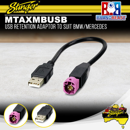 Stinger MTAXMBUSB USB Retention Adaptor For BMW/Mercedes 2004-2018