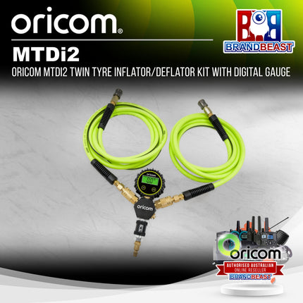 Oricom MTDI2 Twin Tyre Inflator/Deflator Kit with Digital Gauge