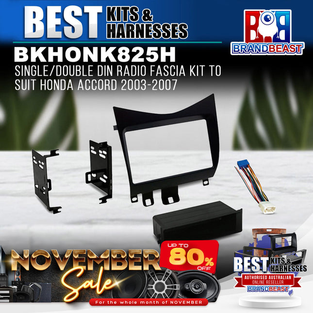 BestKits BKHONK825H Single/Double DIN Fascia Kit For Honda Accord 2003-2007