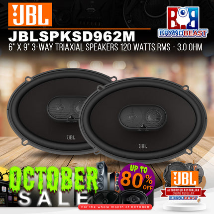 JBL STADIUM 962M 6" x 9" 3-Way Triaxial Speakers 120 Watts RMS - 3.0 Ohm