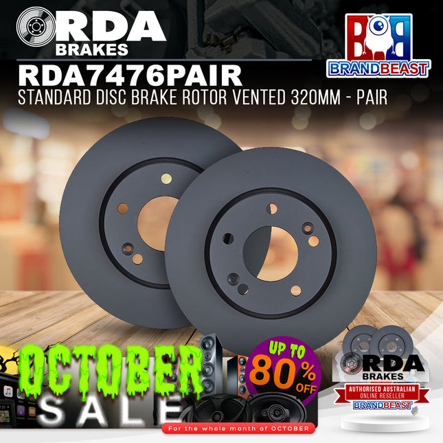 RDA Brakes RDA7476 Standard Disc Brake Rotor Vented 320mm - Pair