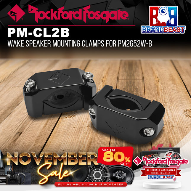 Rockford Fosgate PM-CL2B Punch Marine Diecast Mini-Can Rollbar Clamp - Black