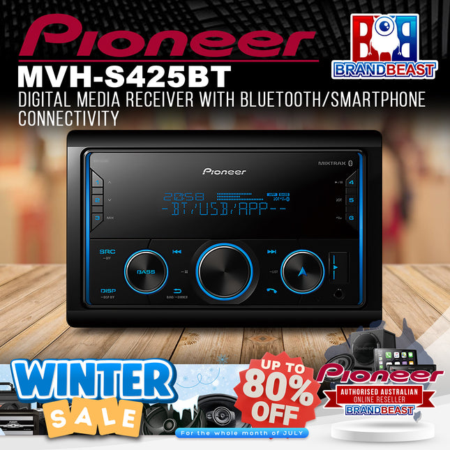Pioneer MVH-S425BT Digital Media Receiver with Bluetooth/Smartphone Connectivity