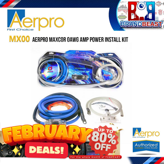 Aerpro MX00 MAXCOR 0AWG Amplifier Power Install Kit