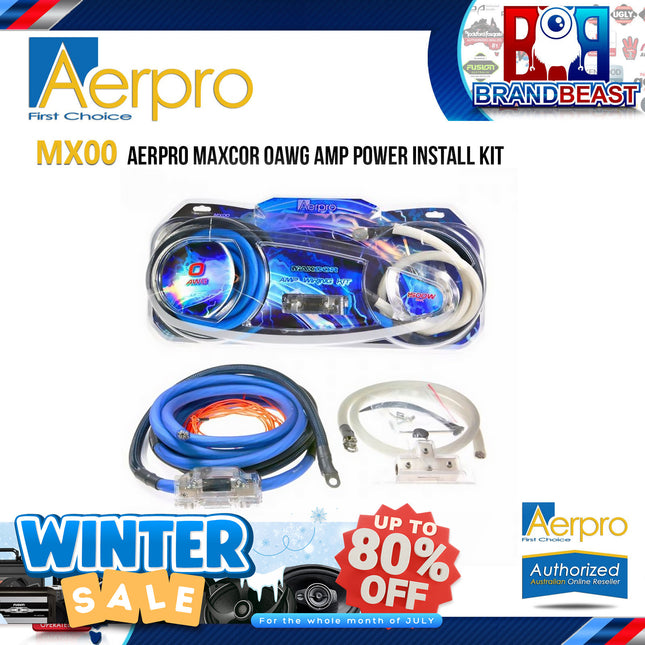 Aerpro MX00 MAXCOR 0AWG Amplifier Power Install Kit