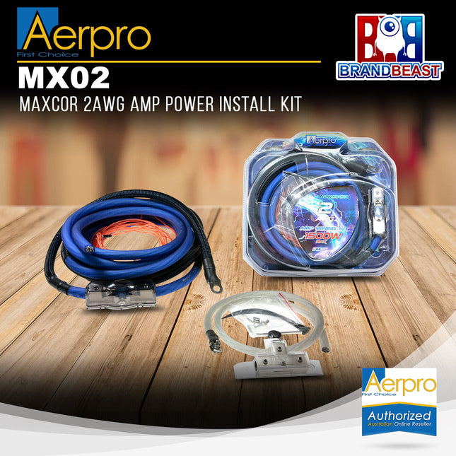 Aerpro MX02 MAXCOR 2AWG Amp Power Install Kit