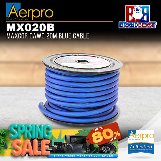 Aerpro MX020B MAXCOR 0AWG 20M Cable - Blue