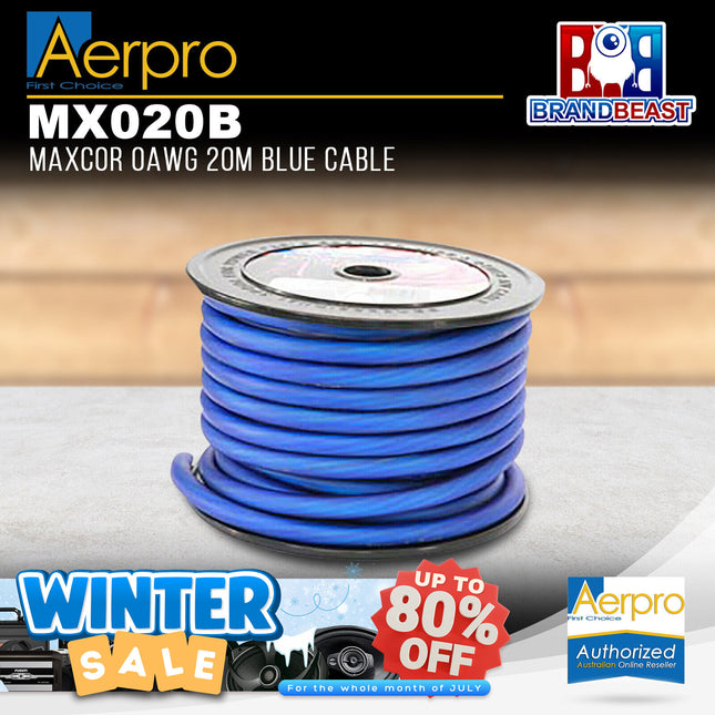Aerpro MX020B MAXCOR 0AWG 20M Cable - Blue