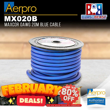 Aerpro MX020B MAXCOR 0AWG 20M Cable - Blue