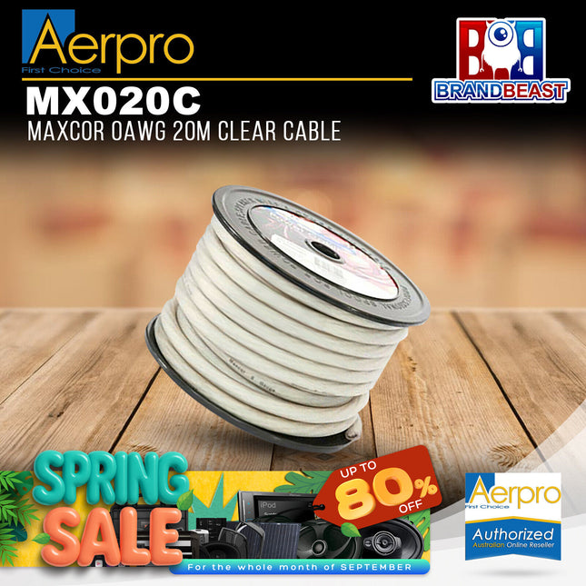 Aerpro MX020C MAXCOR 0AWG 20M Cable - Clear