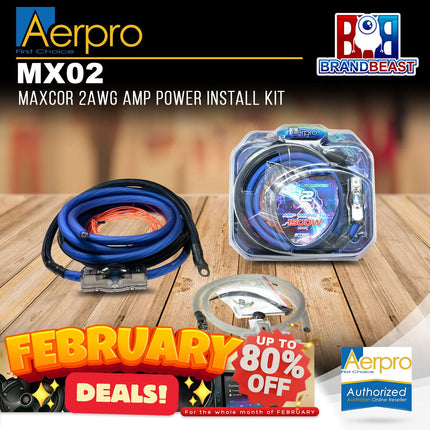 Aerpro MX02 MAXCOR 2AWG Amp Power Install Kit