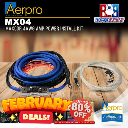 Aerpro MX04 MAXCOR 4AWG AMP Power Install Kit