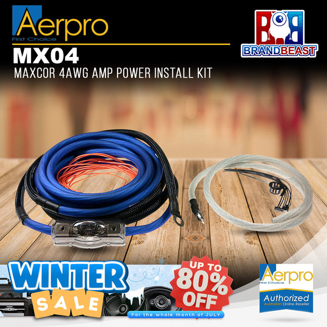 Aerpro MX04 MAXCOR 4AWG AMP Power Install Kit