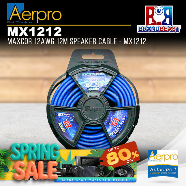 Aerpro MX1212 MAXCOR 12AWG 12M Speaker Cable