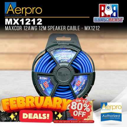 Aerpro MX1212 MAXCOR 12AWG 12M Speaker Cable