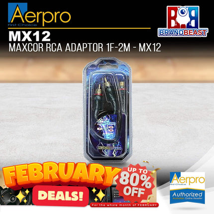 Aerpro MX12 MAXCOR RCA Adaptor 1F-2M