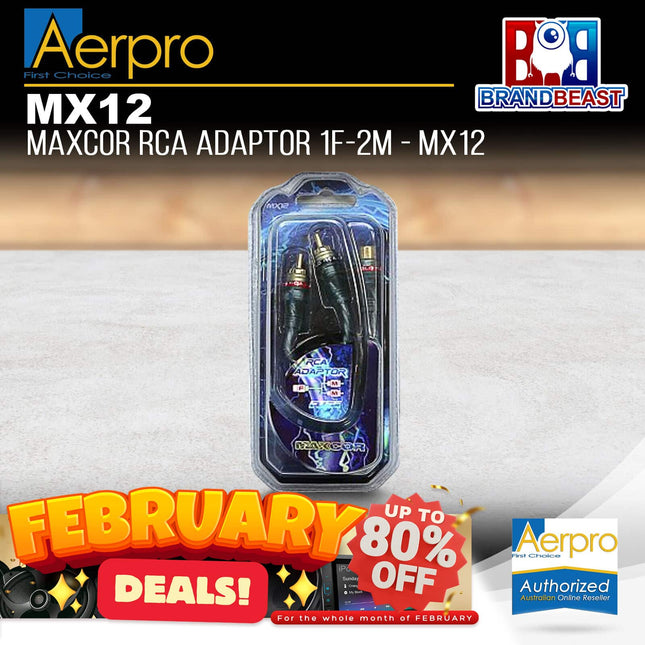 Aerpro MX12 MAXCOR RCA Adaptor 1F-2M