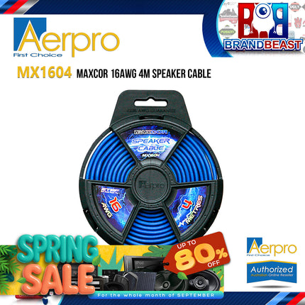 Aerpro MX1604 MAXCOR 16AWG 4M Speaker Cable