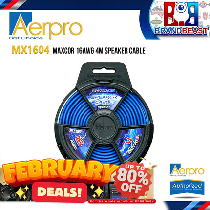 Aerpro MX1604 MAXCOR 16AWG 4M Speaker Cable