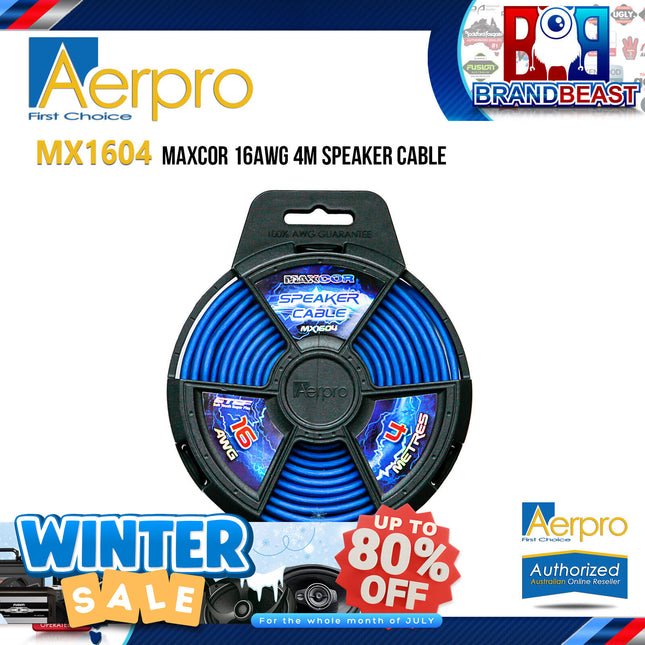 Aerpro MX1604 MAXCOR 16AWG 4M Speaker Cable