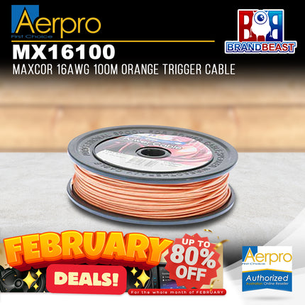 Aerpro MX16100 MAXCOR 16AWG 100M Trigger Cable - Orange