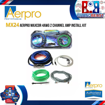 Aerpro MX24 Maxcor 4AWG 2-Channel Amplifier Power Install Kit