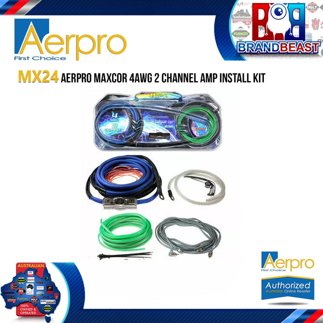 Aerpro MX24 Maxcor 4AWG 2-Channel Amplifier Power Install Kit