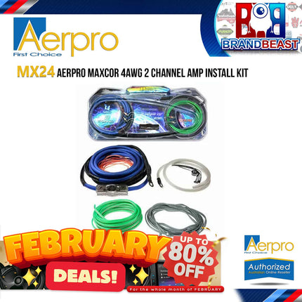 Aerpro MX24 Maxcor 4AWG 2-Channel Amplifier Power Install Kit