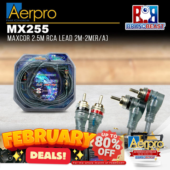 Aerpro MX255 Maxcor 2.5M RCA Lead 2M-2M (R/A)