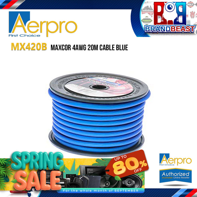 Aerpro MX420B Maxcor 4AWG 20m Blue Cable
