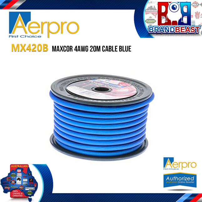 Aerpro MX420B Maxcor 4AWG 20m Blue Cable