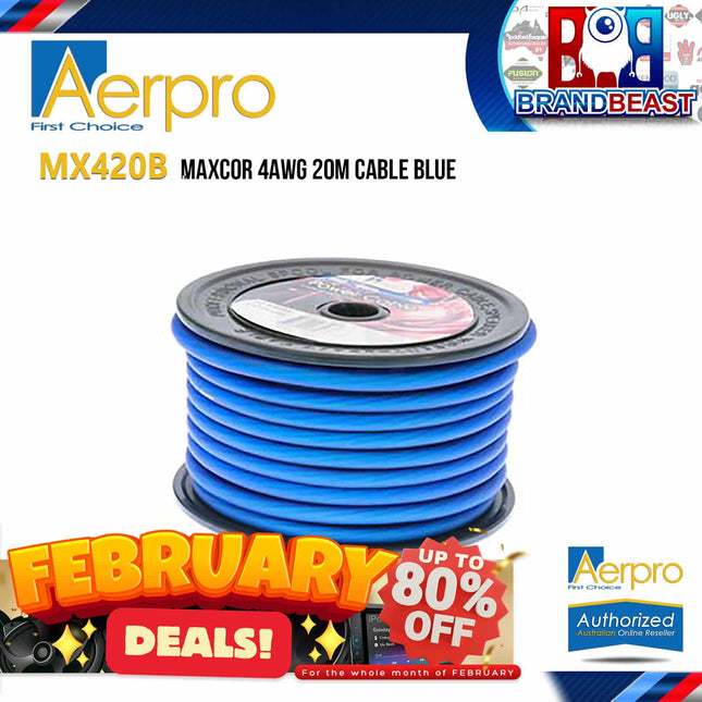 Aerpro MX420B Maxcor 4AWG 20m Blue Cable