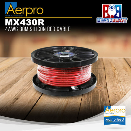 Aerpro MX430R MAXCOR 30M 4AWG Silicone Amplifier Power Cable - Red