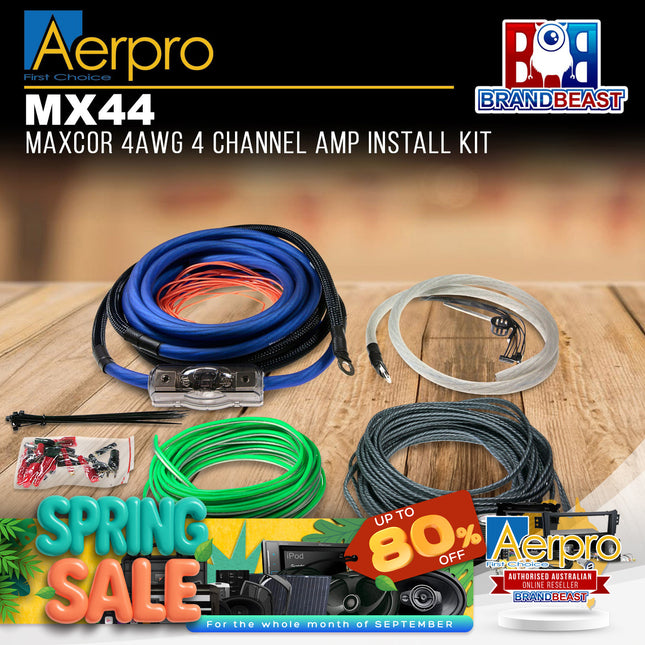 Aerpro MX44 MAXCOR 4AWG 4-Channel Amplifier Install Kit