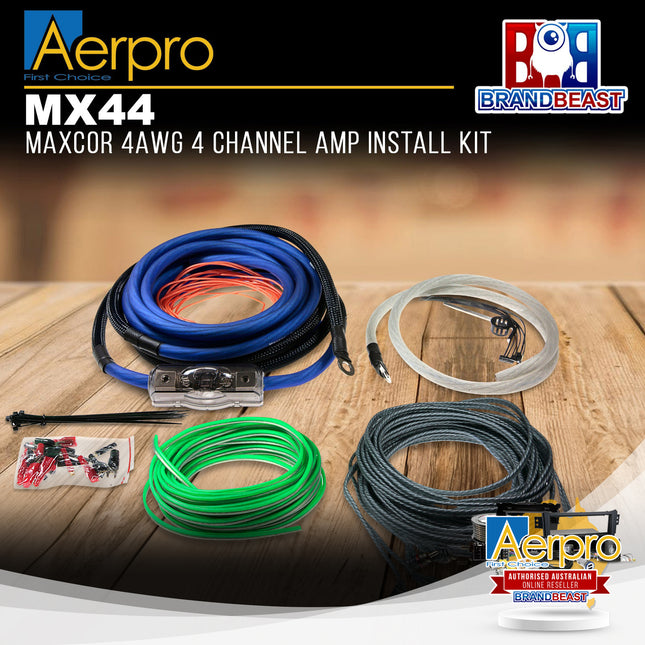 Aerpro MX44 MAXCOR 4AWG 4-Channel Amplifier Install Kit