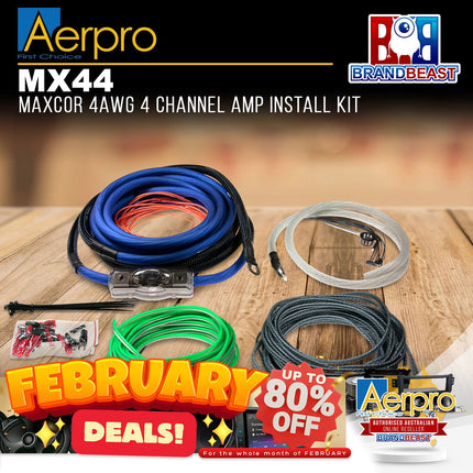 Aerpro MX44 MAXCOR 4AWG 4-Channel Amplifier Install Kit