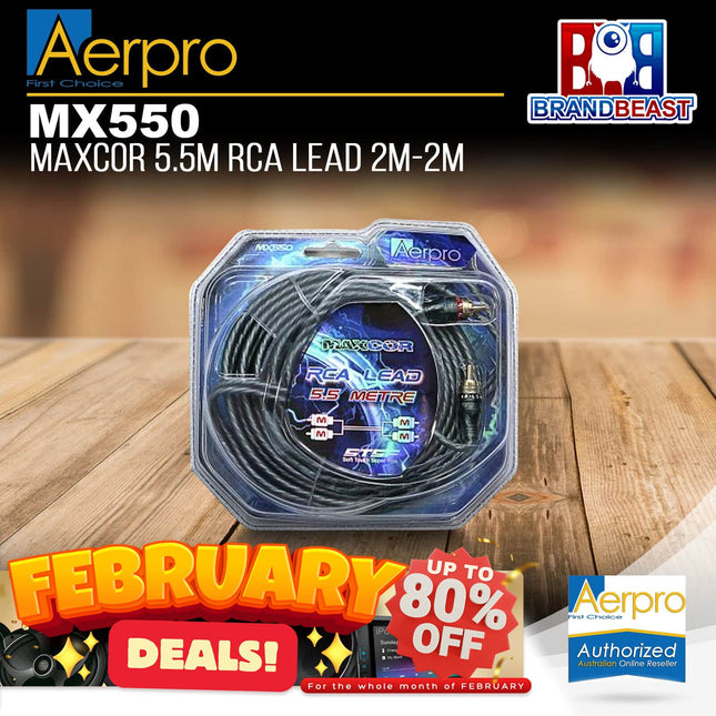 Aerpro MX550 MAXCOR 5.5M RCA Lead 2M-2M