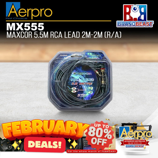 Aerpro MX555 MAXCOR 5.5M RCA Lead 2M-2M (R/A)