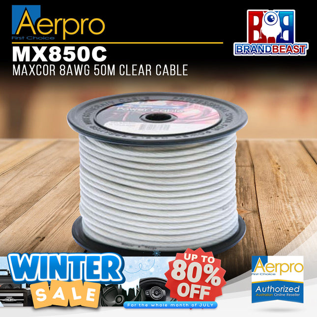 Aerpro MX850C Maxcor 8AWG 50m Clear Cable