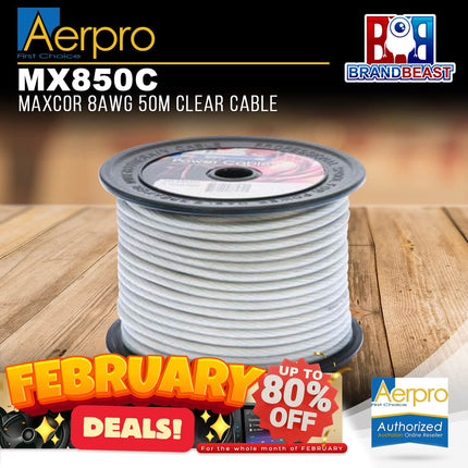 Aerpro MX850C Maxcor 8AWG 50m Clear Cable