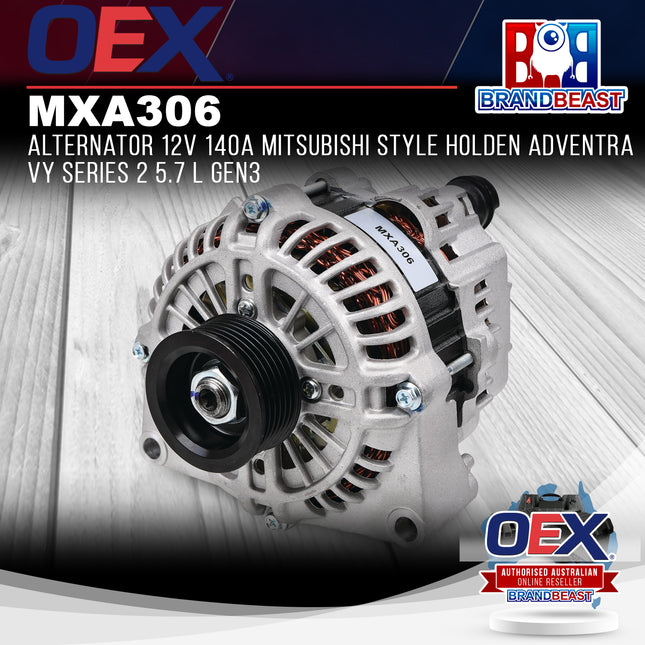 OEX MXA306 Alternator 12V 140A Mitsubishi Style Holden Adventra VY Series 2 5.7 L Gen3