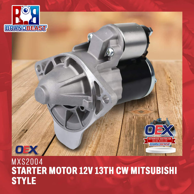 OEX MXS2004 Starter Motor 12V 13Th CW Mitsubishi Style