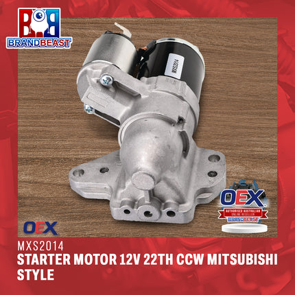 OEX MXS2014 Starter Motor 12V 22Th CCW Mitsubishi Style